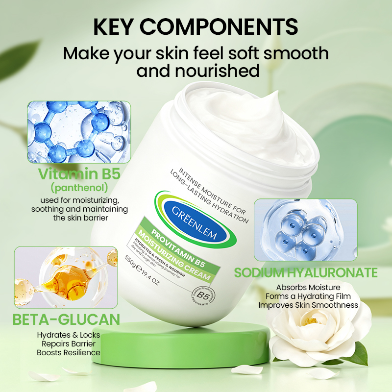 GREENLEM 550g Sweet Almond Oil Body Lotion VitaminE Enriched Deep Hydration Cream for Dry SensitiveSkin OEM/ODM Custom Barrier