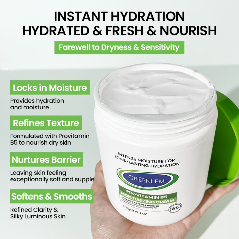 GREENLEM 550g Sweet Almond Oil Body Lotion VitaminE Enriched Deep Hydration Cream for Dry SensitiveSkin OEM/ODM Custom Barrier