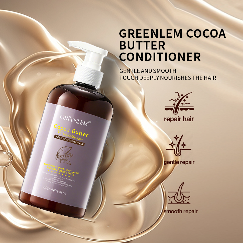 Cocoa Butter Cream Conditioner Keratin Camellia Polyphenols-Hydrating Anti-Frizz Rinse-Off for Curly/Dry Damaged | Sulfate-Free