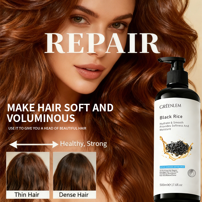 Black Rice Amino Acid Shampoo Hyaluronic Acid Jojoba Oil Centella Asiatica-Thickening Moisturizing for All Hair Types