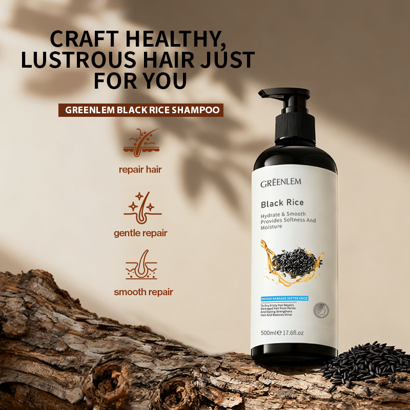 Black Rice Amino Acid Shampoo Hyaluronic Acid Jojoba Oil Centella Asiatica-Thickening Moisturizing for All Hair Types