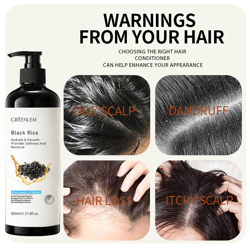 Black Rice Amino Acid Shampoo Hyaluronic Acid Jojoba Oil Centella Asiatica-Thickening Moisturizing for All Hair Types