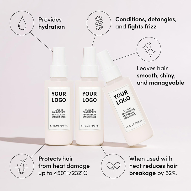 GREENLEM Organic Hair Care Leave-in Conditioner Private Label Hydrating Smoothing Detangling Shiny Heat Protection Spray for All