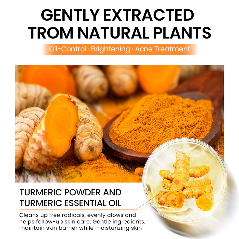 Herbal Natural Turmeric Soap Bar Face Body Brightening Acne Treatment Reduces Dark Spots Oil Control Gentle Cleansing All Skin