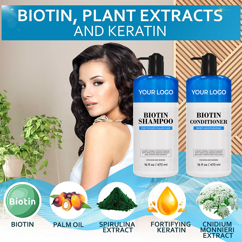Organic Anti-Loss Biotin Hair Shampoo Cream Natural Hair-Repairing Nourishing Refreshing Formula Hair-Loss Prevention