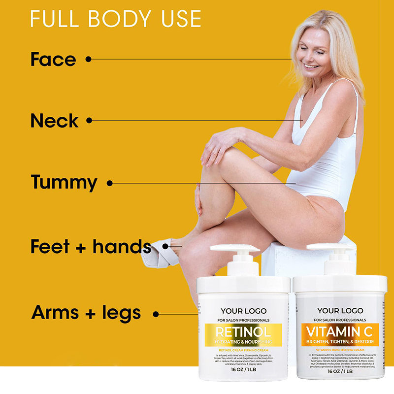 High Quality Retinol and Vitamin C Body Lotion Moisturizing Firming Whitening Lotion for Glowing Skin Lotion Set