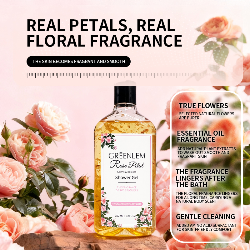 GREENLEM Private Label Skin Care Set for Adults Fragrance Whitening Moisturizing Body Wash Shower Gel 350ml