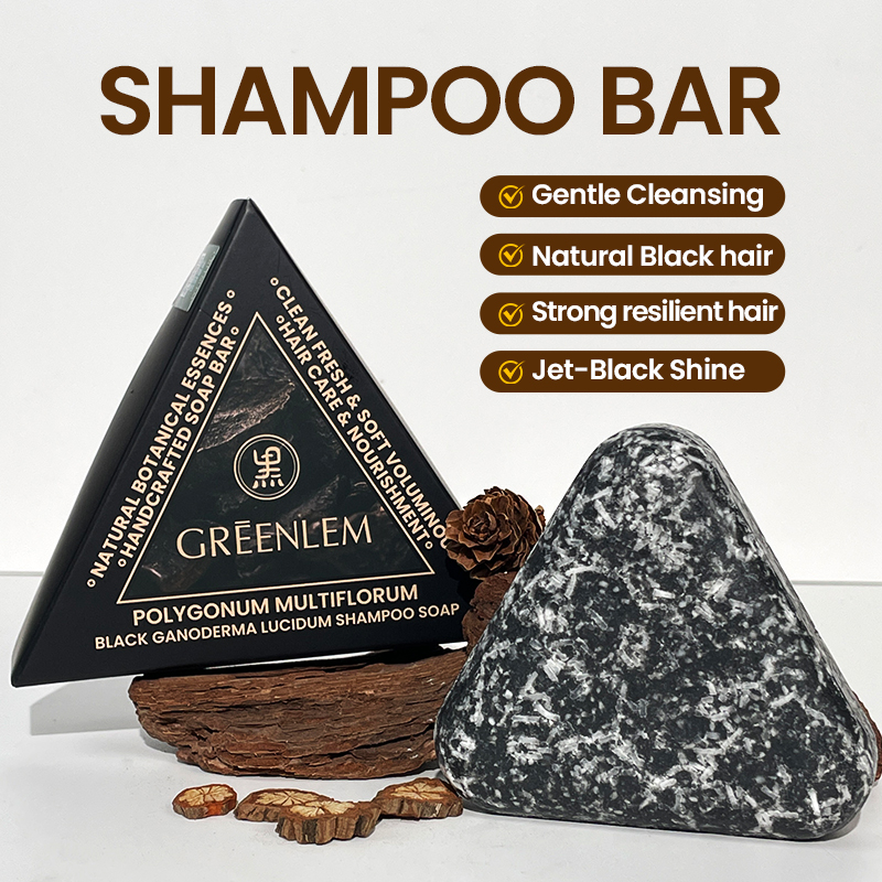 GreenLem Polygonum Multiflorum Shampoo Soap Usman Grass Hair Strengthening Anti-Hair Loss Genuine for Effective Hair Wash Oil