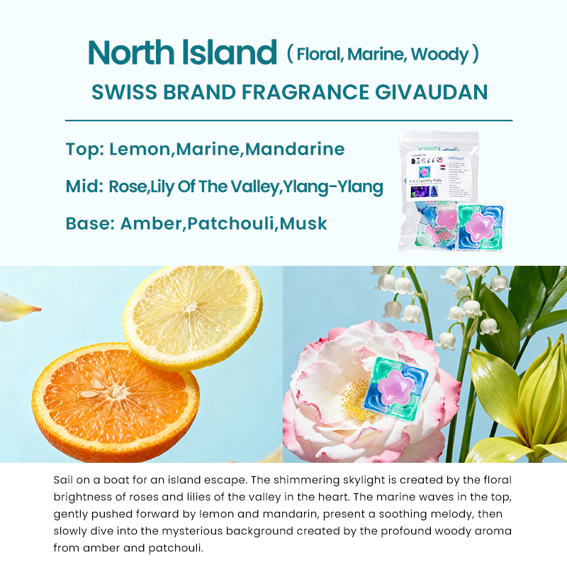 GreenLem 5-in-1 Disposable Liquid Capsules Lasting Fragrance Organic Apparel Laundry Detergent Pods Manufacturer's Wholesale