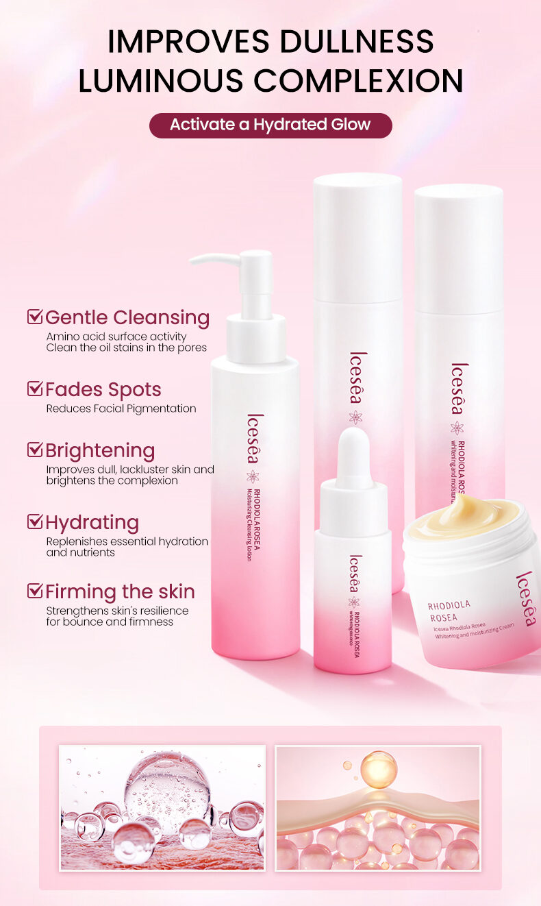 Rhodiola Root Whitening Luxurious Facial Set-Deep Cleansing Even Skin Tone Reduce Blemishes-5 Steps Routine for All Skin Types(pic2) Rhodiola Root Whitening Luxurious Facial Set-Deep Cleansing Even Skin Tone Reduce Blemishes-5 Steps Routine for All Skin Types(pic2)