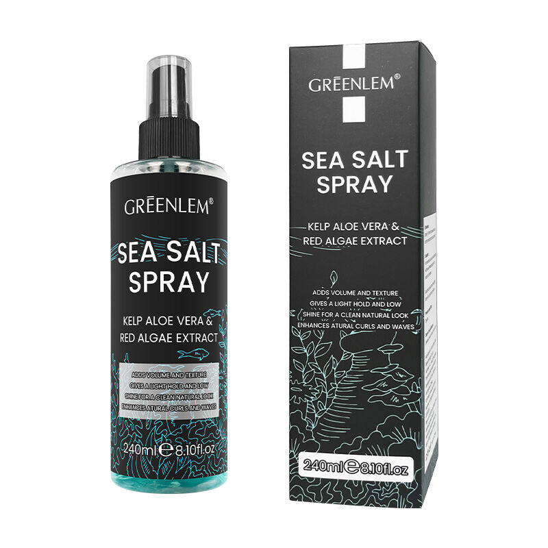 Private Label Mens Herbal Hair Spray Salt Water with Aloe Red Algae Heat Protection for Dry Wavy Hair Enriched Essential Oils(pic1)