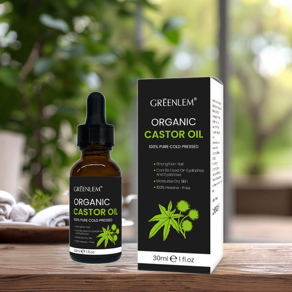 100% Pure Organic Cold Pressed Castor Oil Private Label 100% Natural Pure Essential Oil 30ml for Hair Skin Eyebrows Growth(pic3)