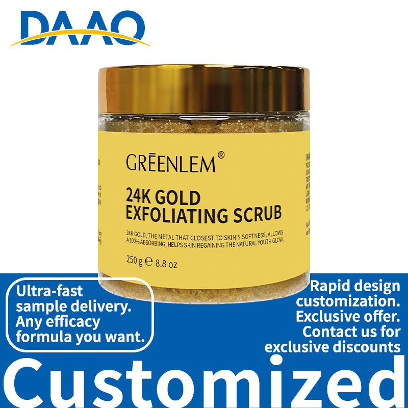 Luxury 24K Gold Face Scrub Exfoliator Vegan Body Scrub with Organic Coconut Oil Anti-Aging Skin Brightening(pic4)