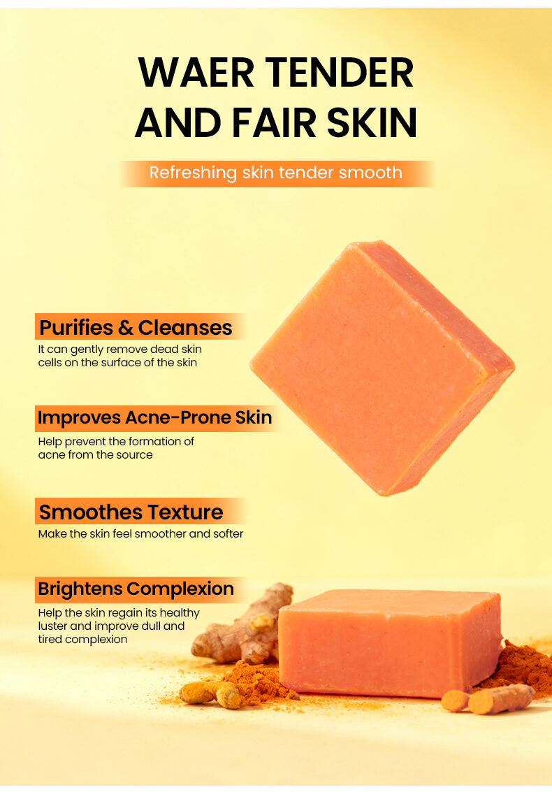 Herbal Natural Turmeric Soap Bar Face Body Brightening Acne Treatment Reduces Dark Spots Oil Control Gentle Cleansing All Skin(pic3) Herbal Natural Turmeric Soap Bar Face Body Brightening Acne Treatment Reduces Dark Spots Oil Control Gentle Cleansing All Skin(pic3)