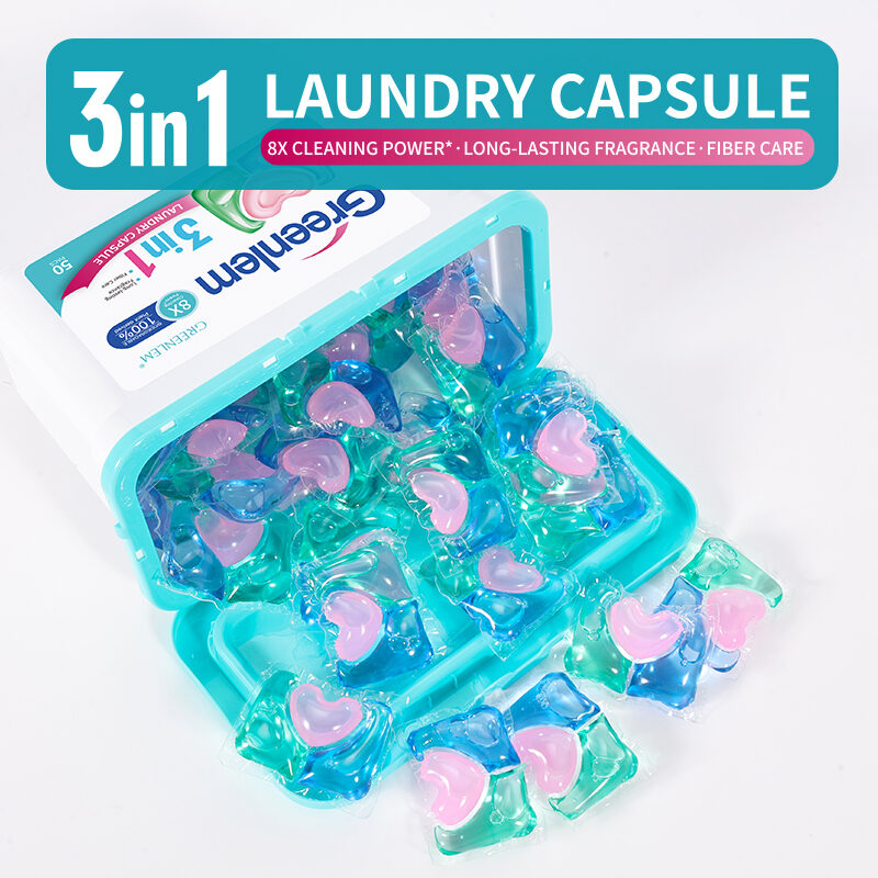 Eco-Friendly 3-in-1 Laundry Detergent Pods (Red/Blue/Green) | Stain Removal & Color Protection | Green Fruit Scent(pic3)