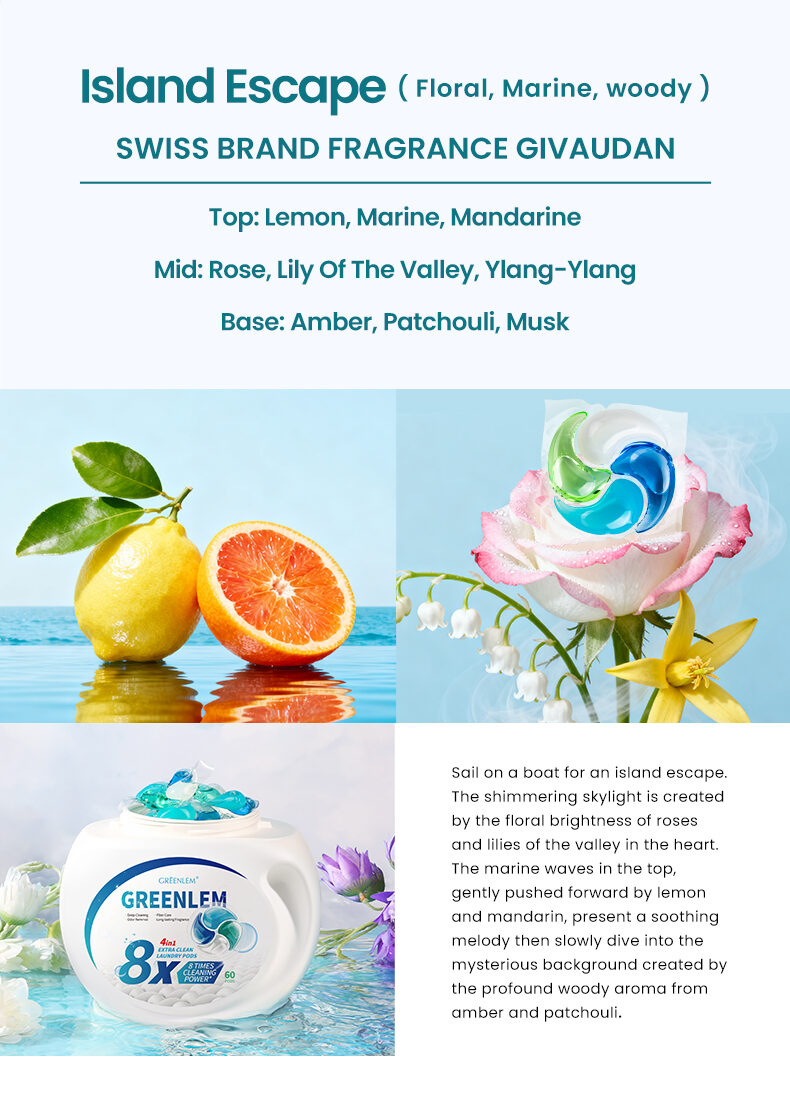 Wholesale 4-in-1 Eco-Friendly Laundry CapsulesDisposable Washing Pods with Long-LastingPerfume and Apparel Scent Boosters(pic4)