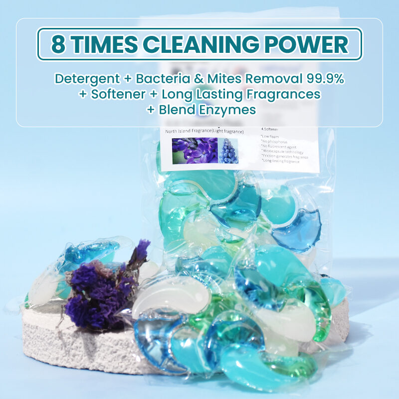 GreenLem 4-in-1 Eco-friendly Natural Gel Laundry Detergent Pods Apparel Floral Fruity Scent Capsule(pic3)