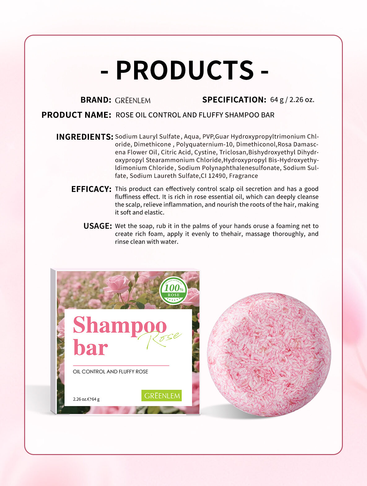 GreenLem Shampoocebar OIL CONTROL and FLUFFY ROS(pic6)
