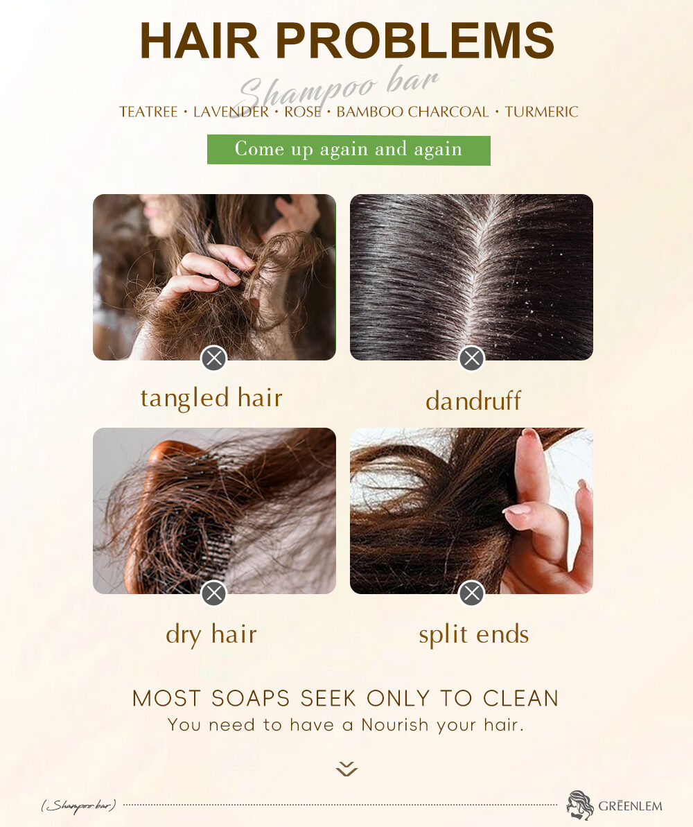 GreenLem SHAMPOO BAR TEATREE LAVENDER ROSE BAMBOO CHARCOAL TURMERIC(pic2)