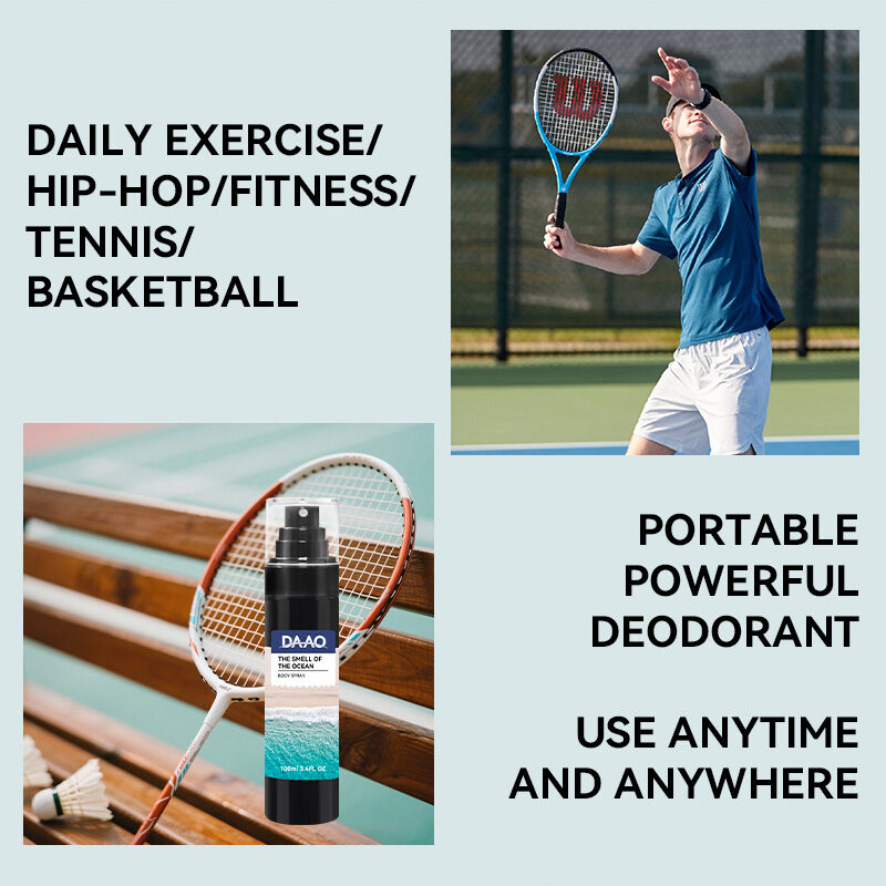 Mens Daily Use Herbal Deodorant Body Spray Quick Dry Non-Sticky Formula 3 Variant Scents (Aqua Woody Tropical) for Odor Control(pic2)