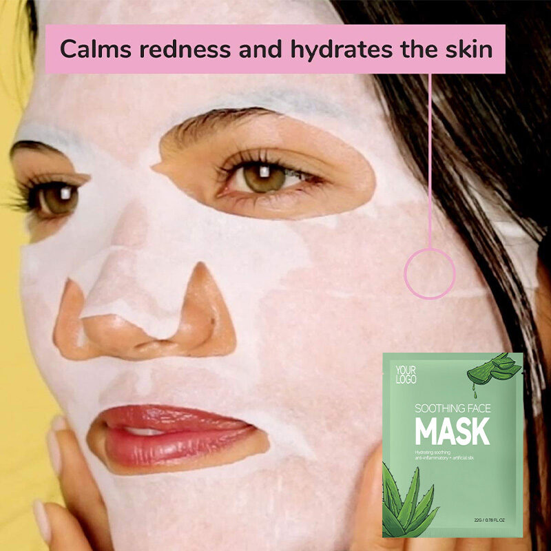 GreenLem OEM Manufacturers Multi-Effect Organic Herbal Whitening Vitamin C Facial Mask Sheet Deep Hydration Moisturizing(pic4)