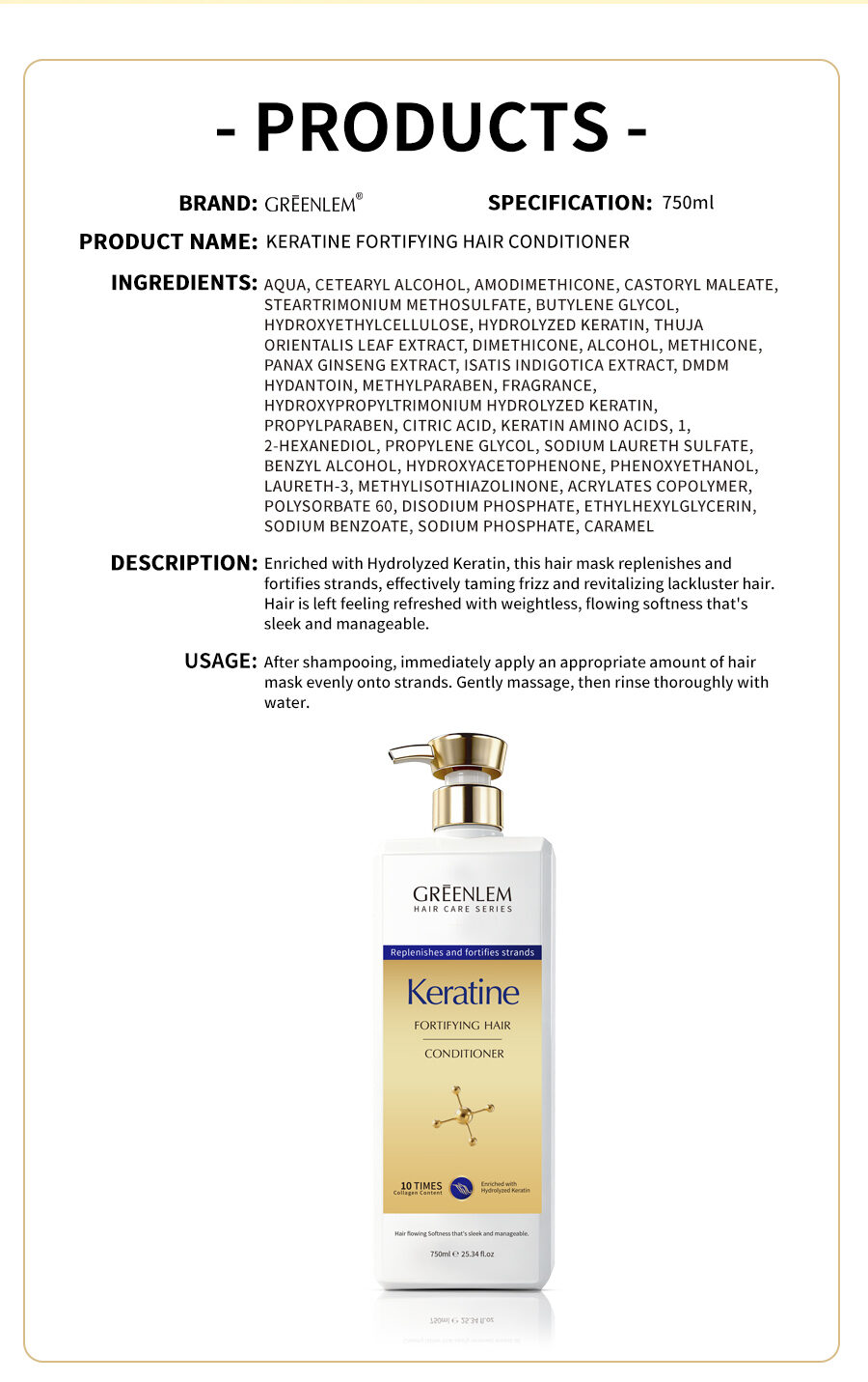 GreenLem Keratin Hair Straightener Cream Hair-Repairing Treatment for Damaged Curly Hair(pic5)