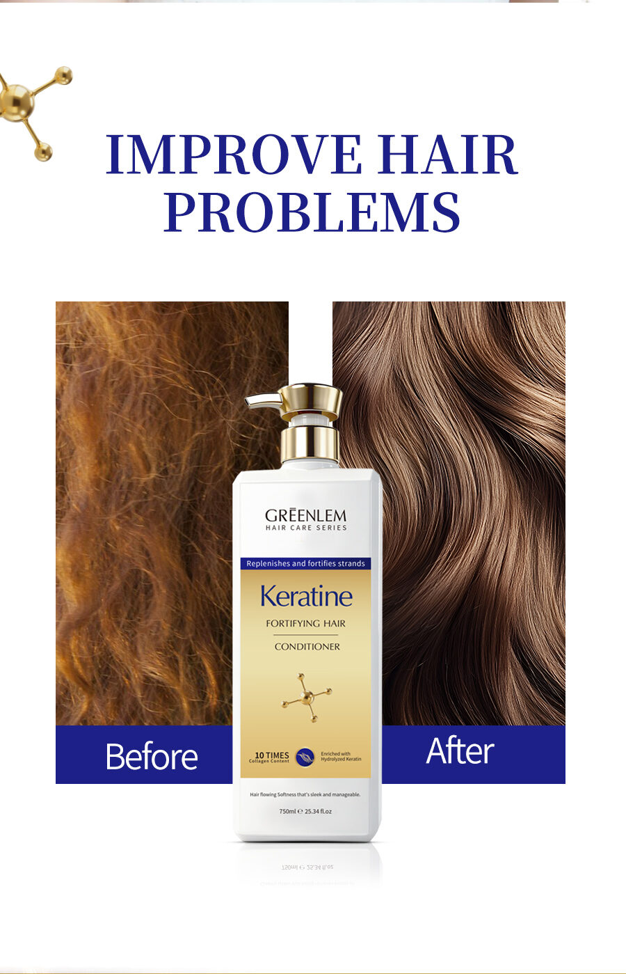 GreenLem Keratin Hair Straightener Cream Hair-Repairing Treatment for Damaged Curly Hair(pic2)