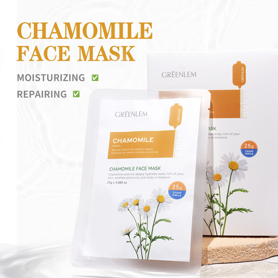 GreenLem Beauty Chamomile Masque Peel Sheet Lightening Facial for Combination Skin Moisturizing Face(pic1)