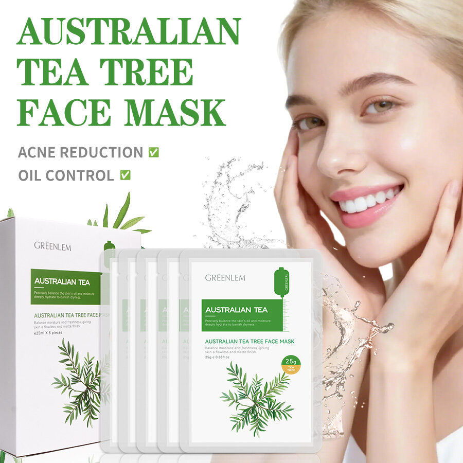 GreenLem Tea Tree Sheet Facial for Blackheads and Brightening Organic Face Peel Sachet Fragrance Free All Skin Types(pic2)