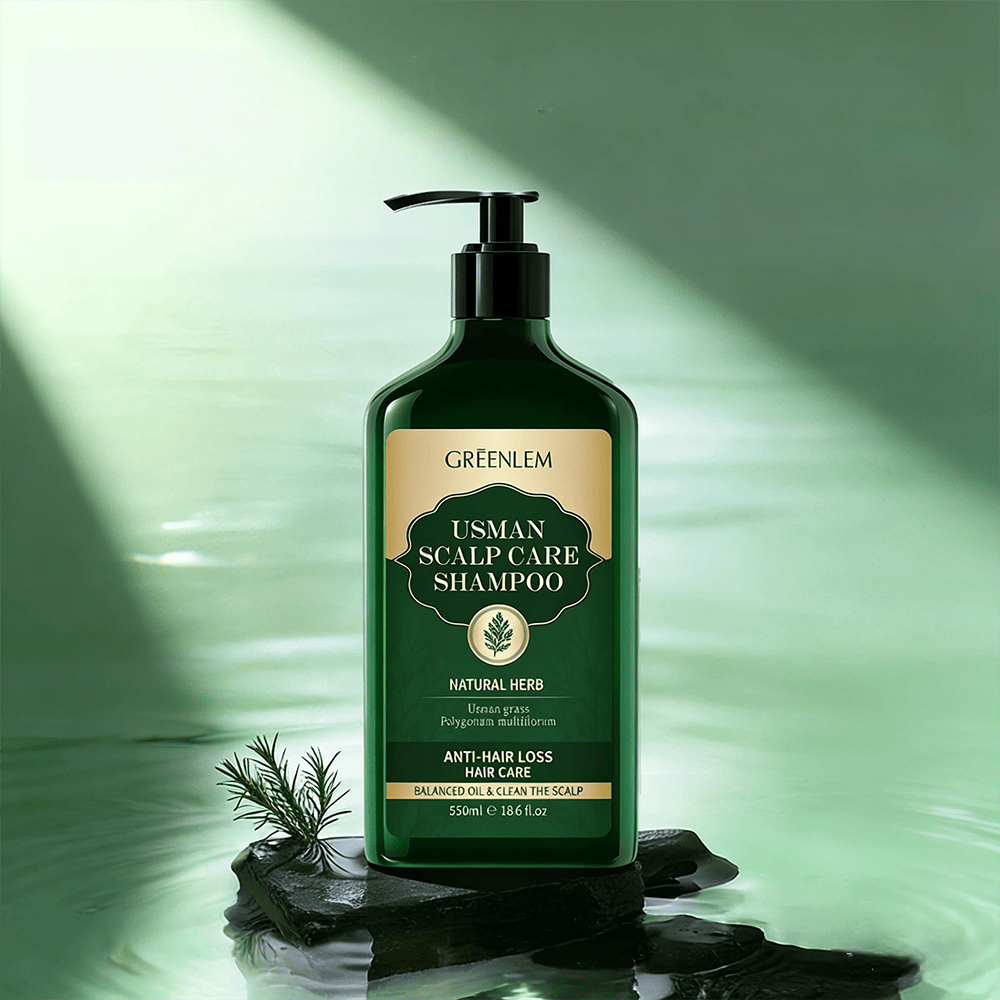 GreenLem Nourishing Herbal Hair Growth Shampoo Anti-Frizz for Usman Grass Strengthening Repair Damaged Hair Concentrated(pic2)