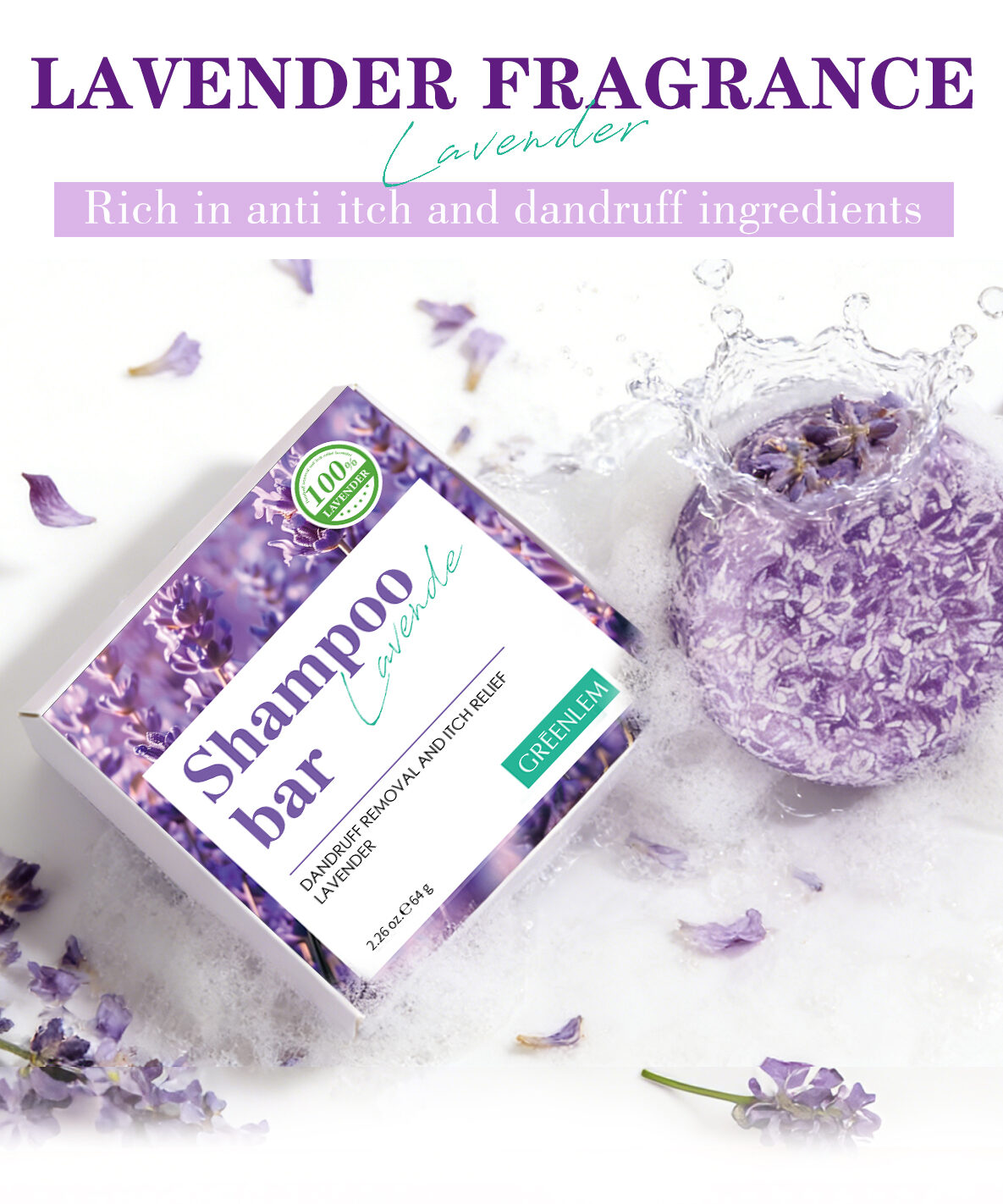 GreenLem Soap DANDRUFF REMOVAL and IICH RELEFLAVENDER(pic2)