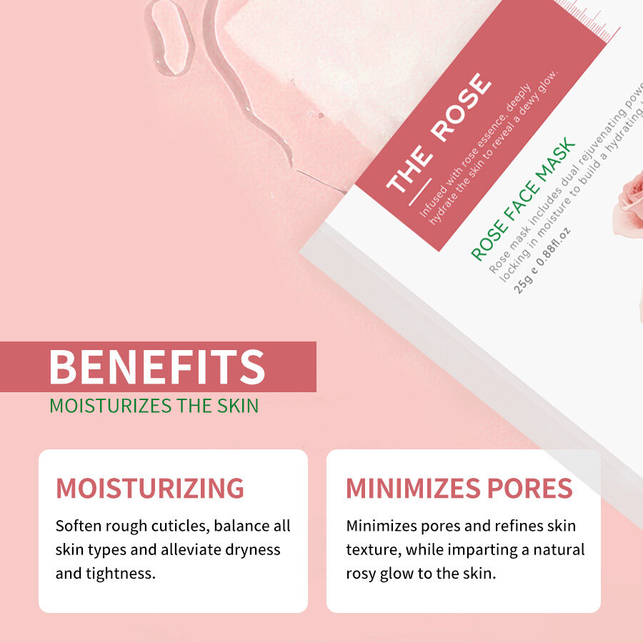 GreenLem Beauty Rose Facial Masque Peel Sheet Lightening Facial for Combination Skin Moisturizing Face(pic3)