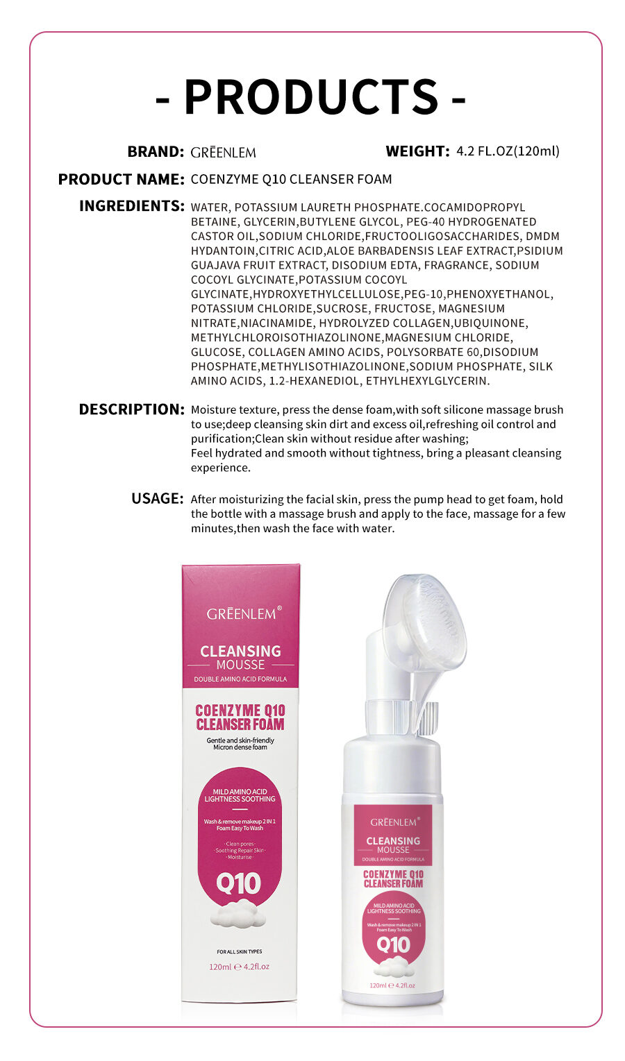GreenLem COENZYME Q1O CLEANSER FOAM(pic5)