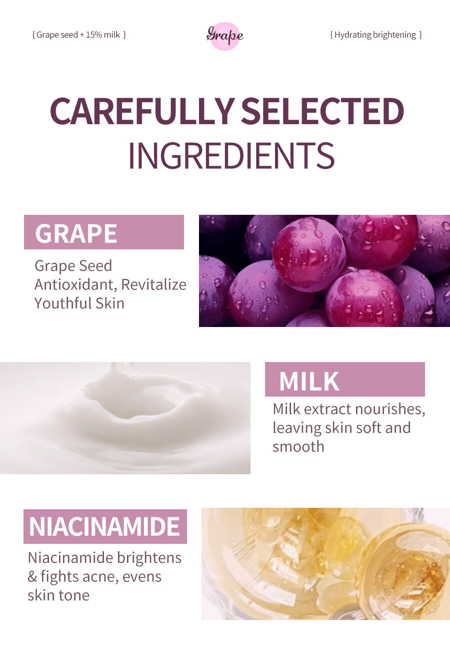Greenlem GRAPE SEED Serum Grape Seed + 15% MilkHydrating Brightening Moisturizing Firming Skin(pic2)