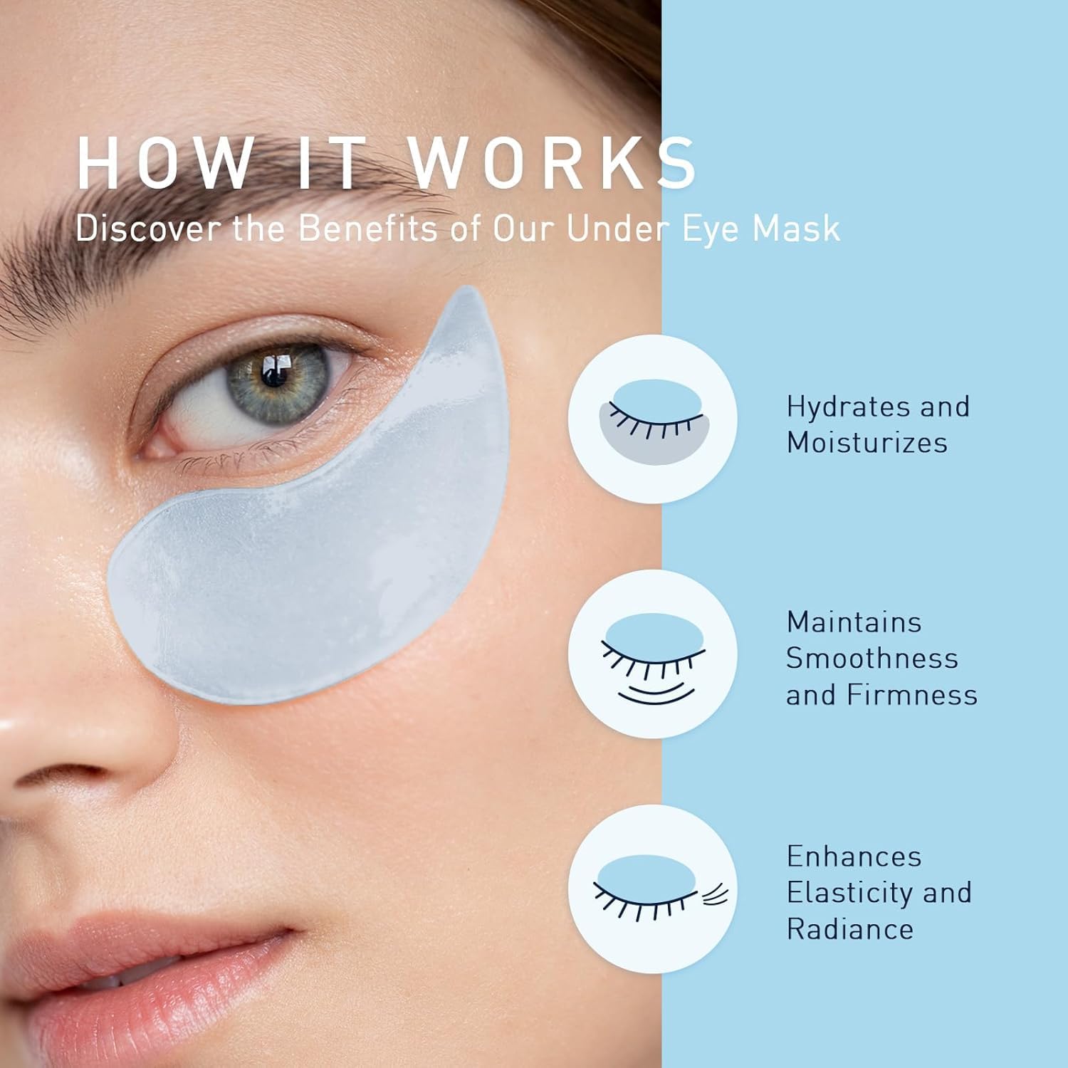 OEM/ODM/OBM Hyaluronic Acid Blue Copper Peptide Eye Mask Patch Anti-Wrinkle Repair Moisturizer Nourishing Smoothing All Skin(pic2)