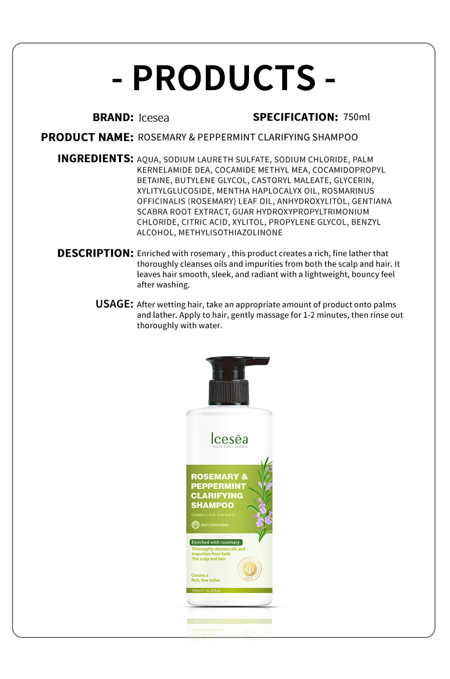 Icesea Rosemary Mint Shampoo - Dandruff Control and Oil Control(pic5)
