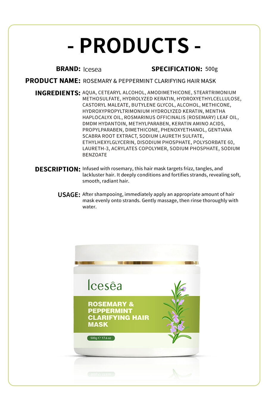 Icesea Rosemary and Mint Hair Treatment Repair Damaged Hair(pic5)