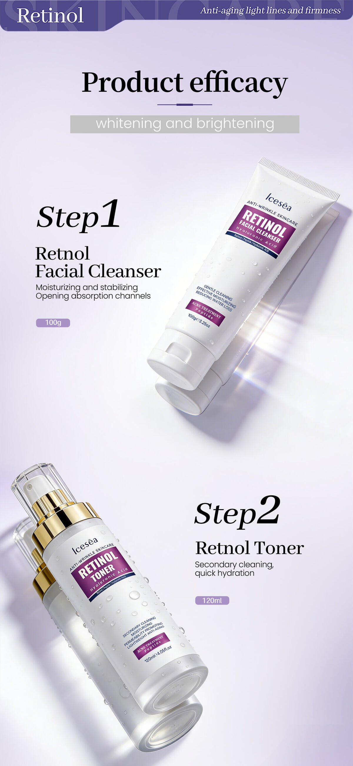 Customizable Set or Individual Items: Retinol & Peptide Kit Targeted Collagen Replenishment to Help Delay Signs of Aging(pic4)