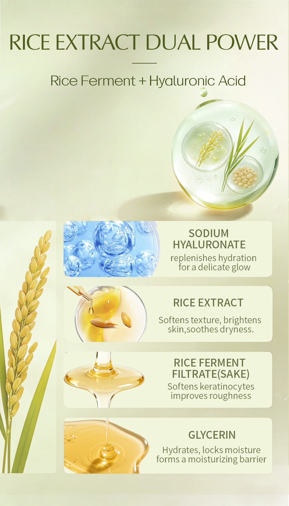 Hydrating Rice Toner for Face Gentle Brightening Balances Oil Soothes Sensitive Skin & Refines Pores(pic4)