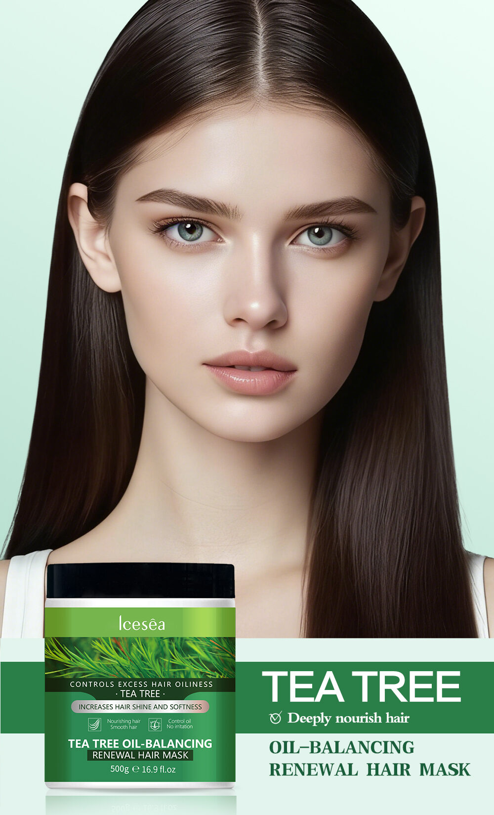 Icesea Tea Tree Oil Control Conditioning Hair Treatment, Repairing Damaged Hair Quality(pic1)