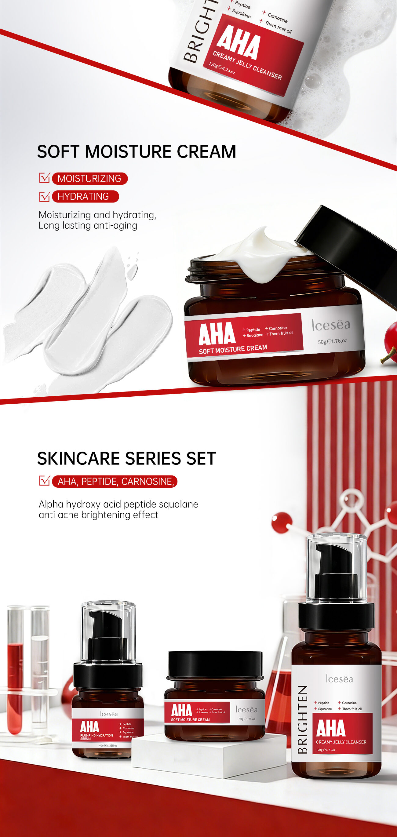 Advanced Squalane Fruit Acid Facial Treatment Set Deep Penetration Enhanced Keratin Metabolism Intense Hydration Skin Repair(pic4)