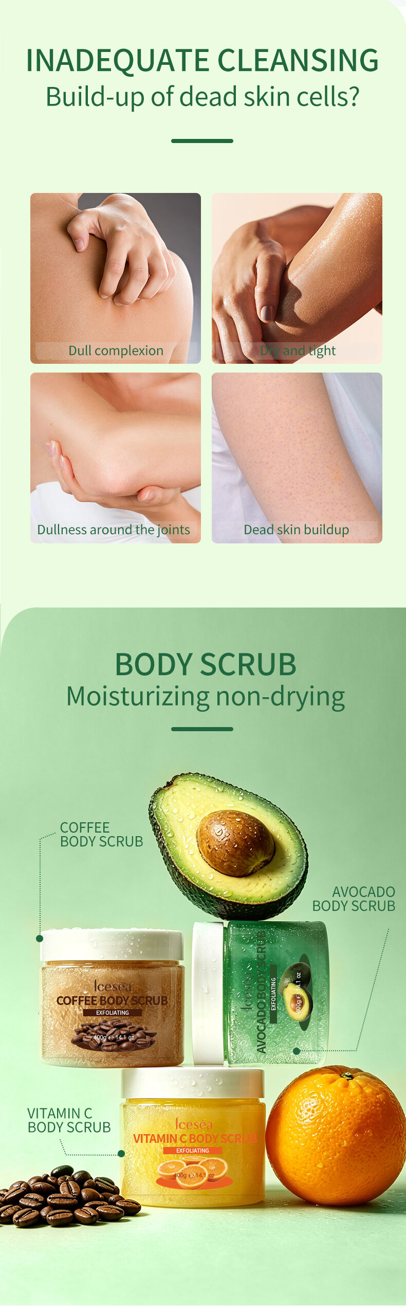 OEM/ODM Vitamin C Body Scrub Exfoliating Dead Skin Brightening Moisturizing | Private Label Wholesale Manufacturer(pic2)