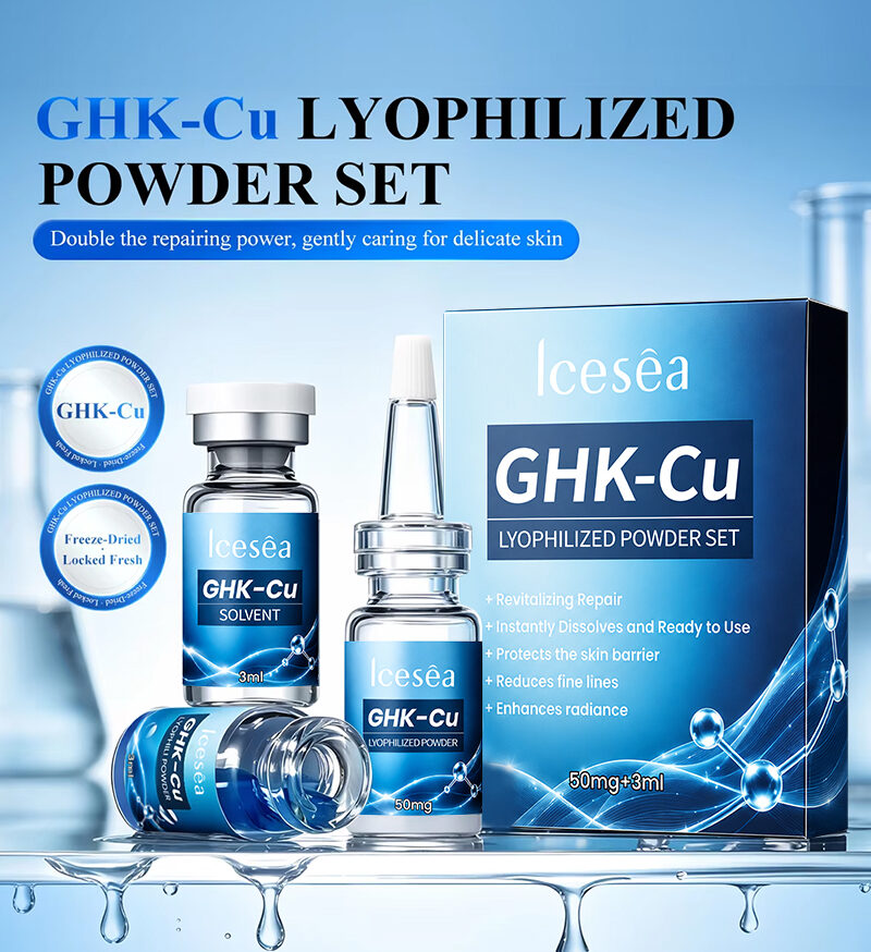 Icesea GHK-Cu Vial Peptide Serum with Stem Cell 30ml OEM Anti-Aging Pore Shrinking Moisturizing Repairing for Face(pic1)