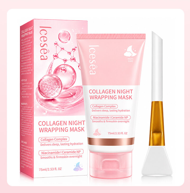 Icesea Collagen Night Wrapping Gel 75ml Peeling Face with Niacinamide & Ceramide for Deep Hydration & Firming Revitalizing(pic6)