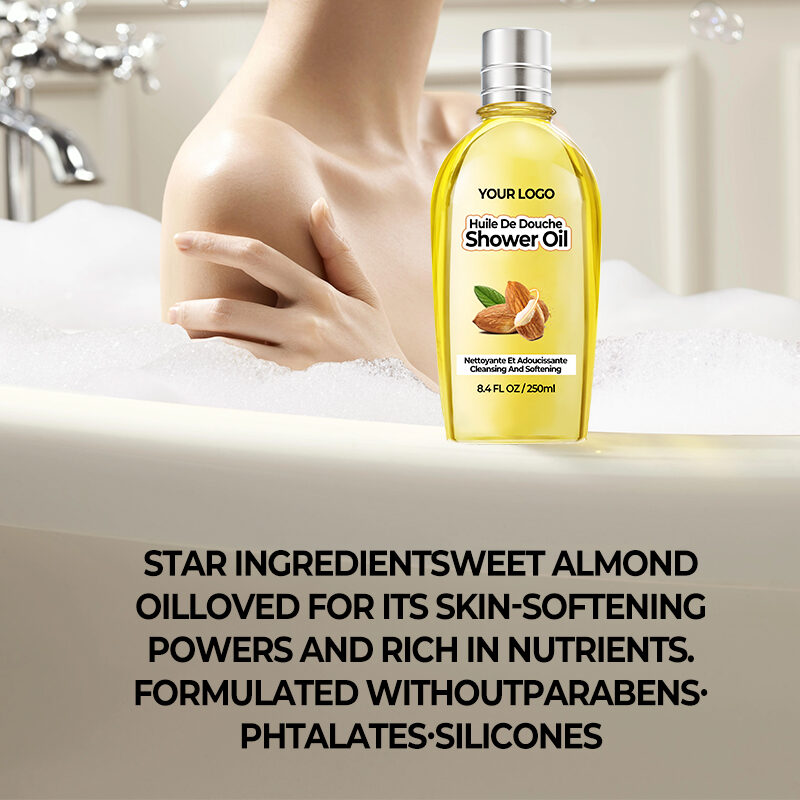GreenLem Organic Sweet Almond Oil Gel Body Wash with Deep Cleansing & Exfoliating Long-Lasting Fragrance for Private Label(pic3)